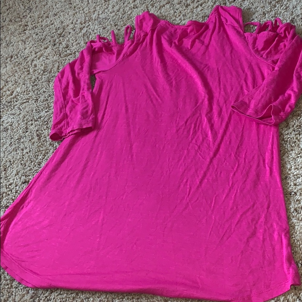 Pink Cold Shoulder Top - Picture 2 of 2